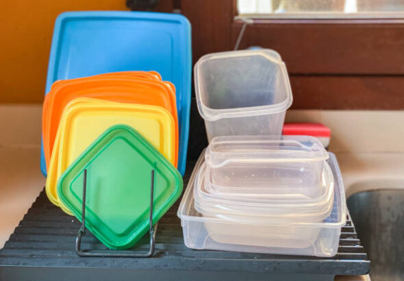 clean plastic containers ready to use in the kitchen